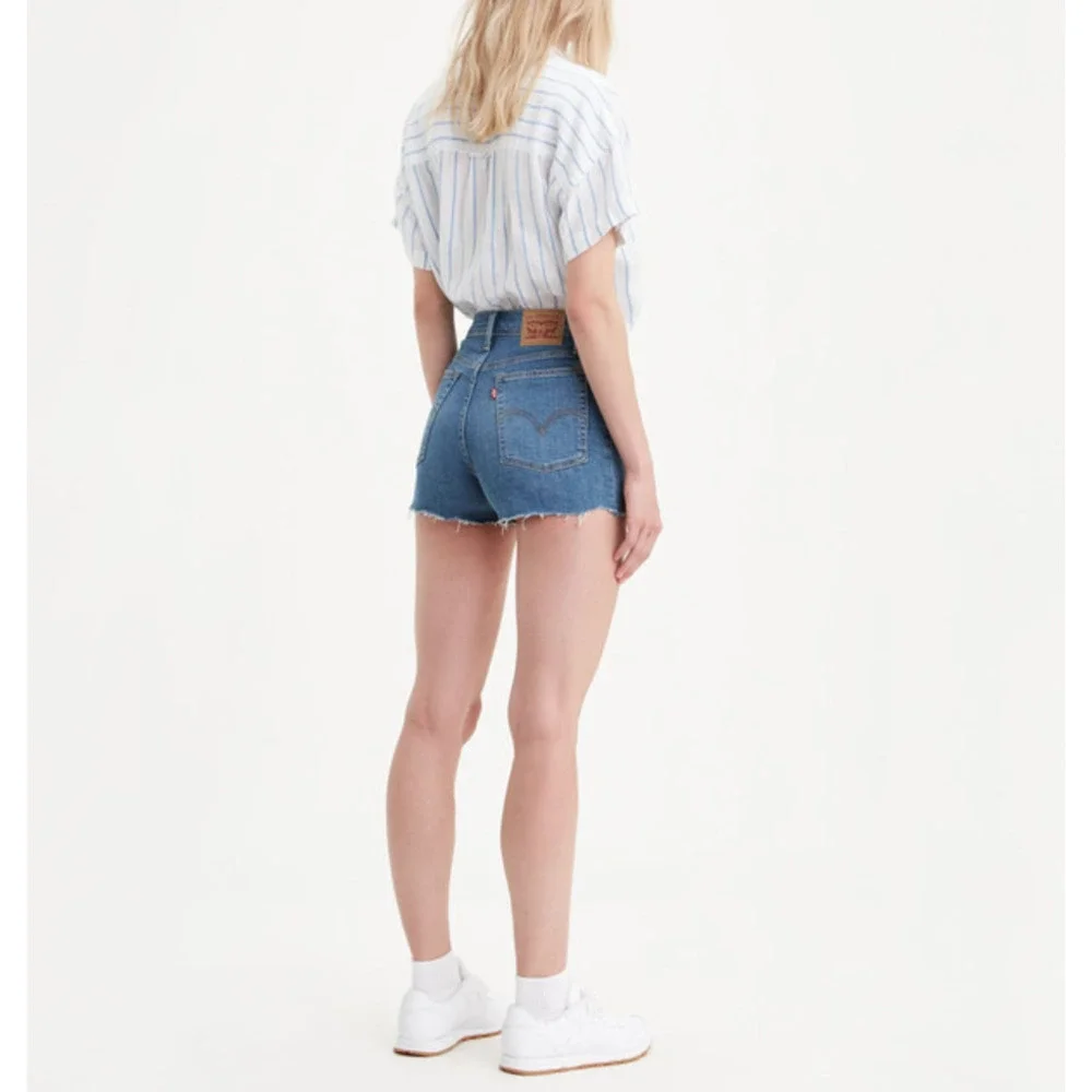 Levi's High Rise Shorts Blue Jean Short Distressed Size 29